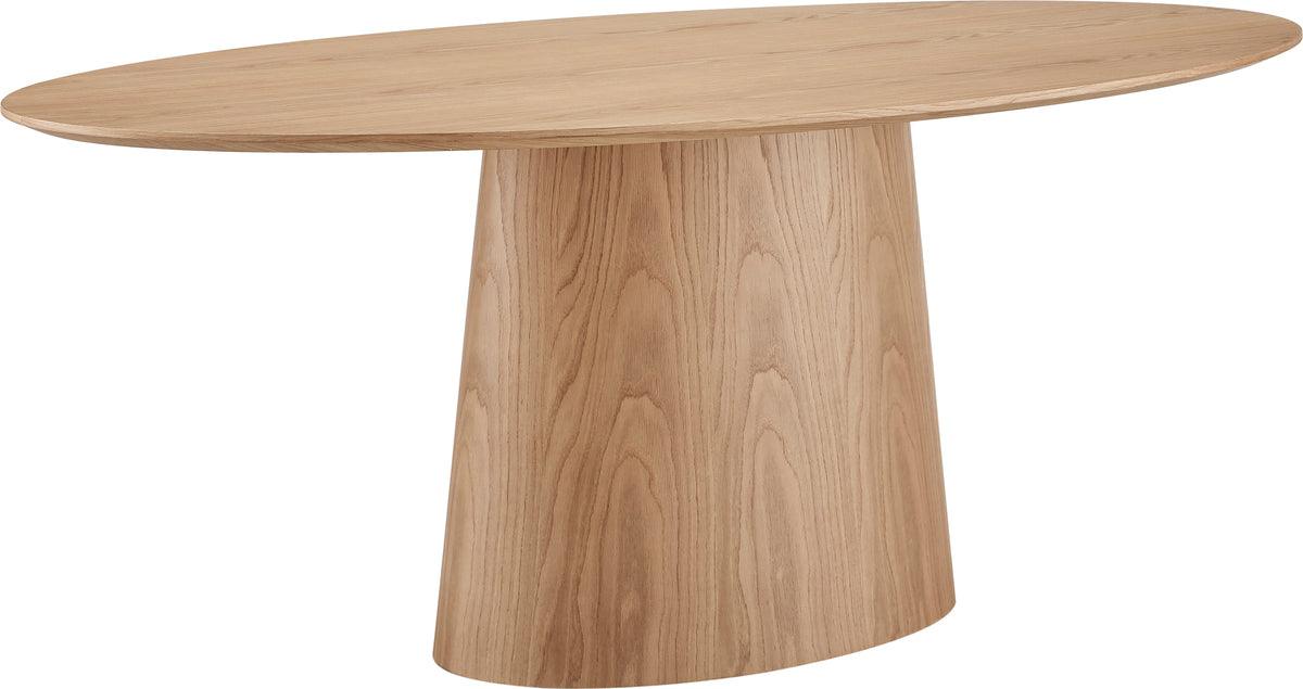 Euro Style Dining Tables - Deodat 79-inch Oval Dining Table in Oak