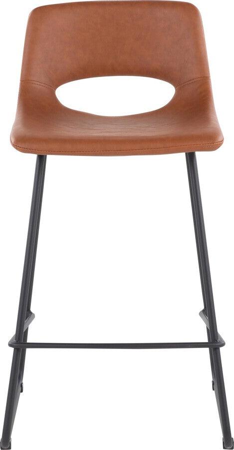 Lumisource Barstools - Robbi Counter Stool In Black Steel & Camel Faux Leather (Set of 2)