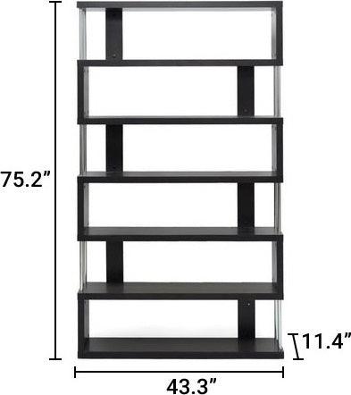 Wholesale Interiors Bookcases & Display Units - Barnes Six-Shelf Bookcase Dark Brown