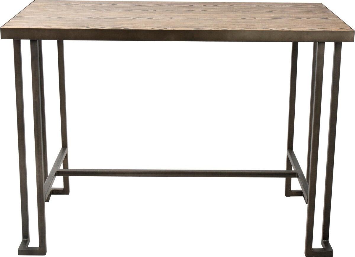 Lumisource Bar Tables - Roman Industrial Counter Table in Antique and Brown
