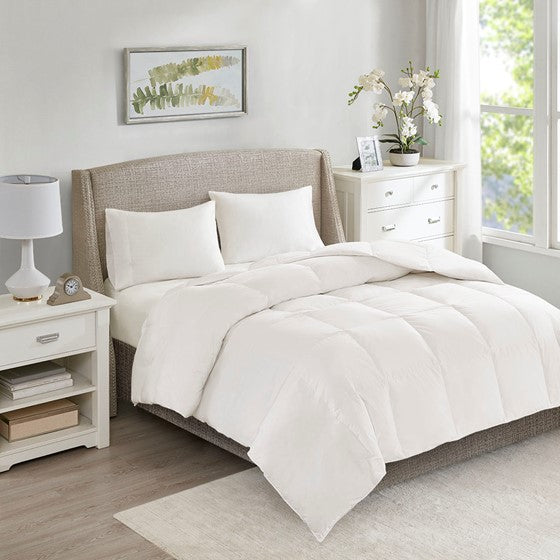 Olliix.com Comforters & Blankets - Oversized 100% Cotton Down Comforter White Twin