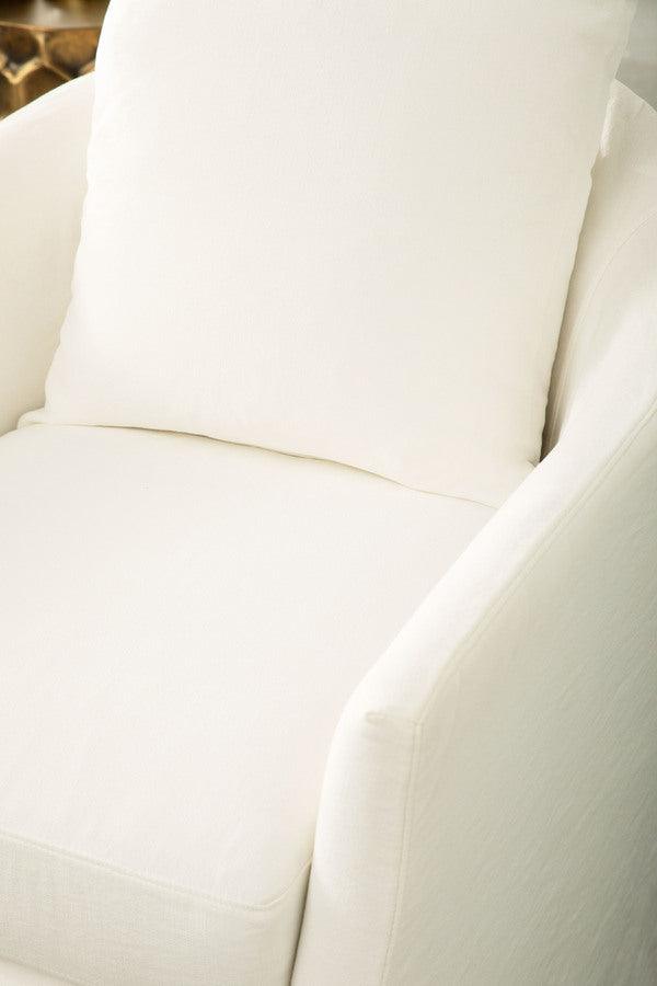 Essentials For Living Accent Chairs - Faye Slipcover Swivel Club Chair Cream Crepe