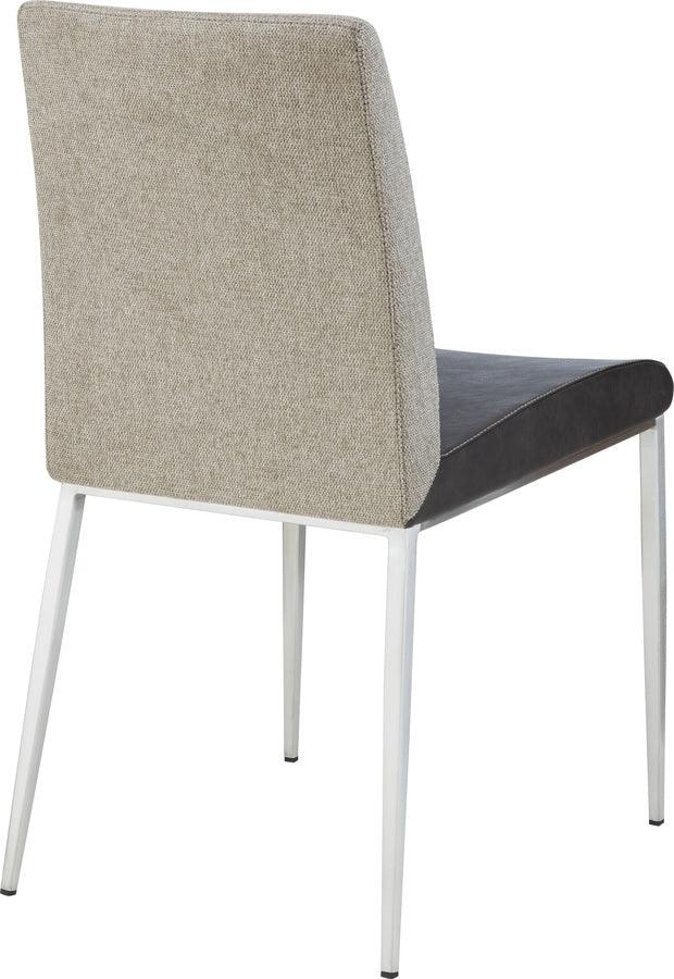 Euro Style Dining Chairs - Rasmus Side Chair with Dark Gray & Light Brown Fabric -Set of 2