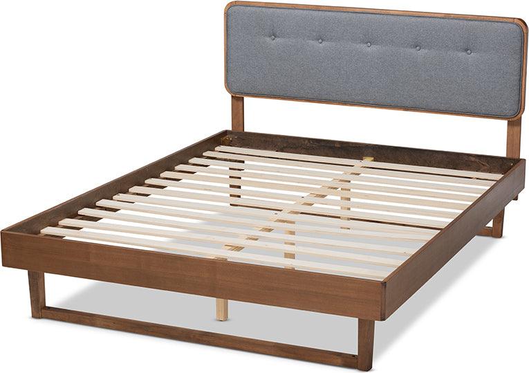Wholesale Interiors Beds - Natalia Full Bed Dark Gray & Walnut