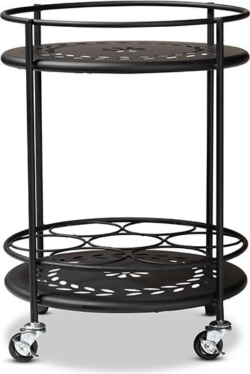 Wholesale Interiors Kitchen & Bar Carts - Dallan Modern Industrial Black Metal 2-Tier Kitchen Cart