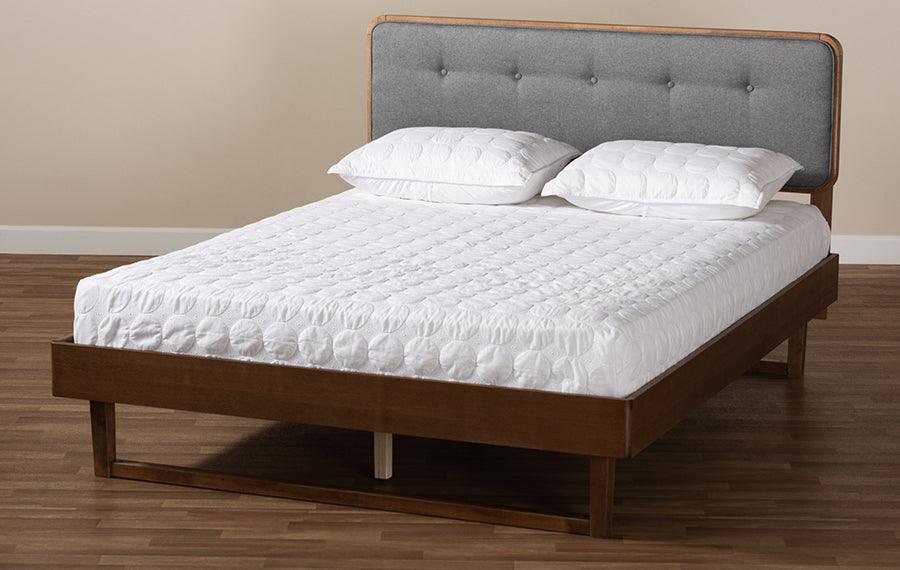 Wholesale Interiors Beds - Natalia Full Bed Dark Gray & Walnut