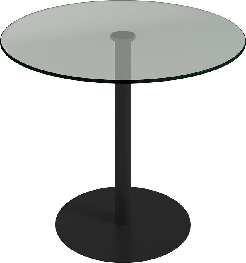 Euro Style Dining Tables - Ava 36" Round Bistro Table with Clear Tempered Glass Top and Matte Black Base