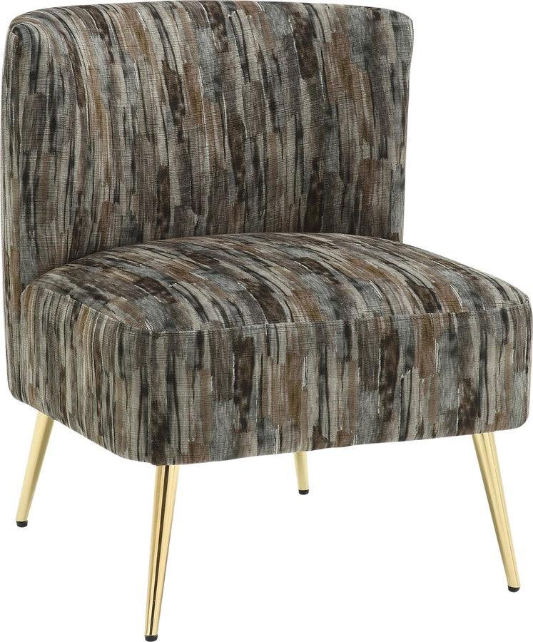 Lumisource Accent Chairs - Fran Slipper Chair 30.5" Gold Metal & Gray Fabric