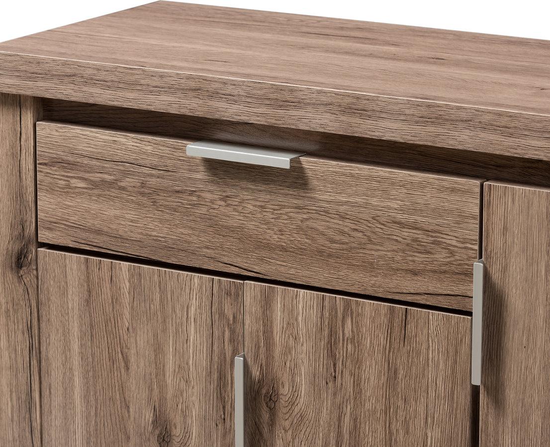 Wholesale Interiors Shoe Storage - Laverne Modern and Contemporary Oak Brown Finished Shoe Cabinet