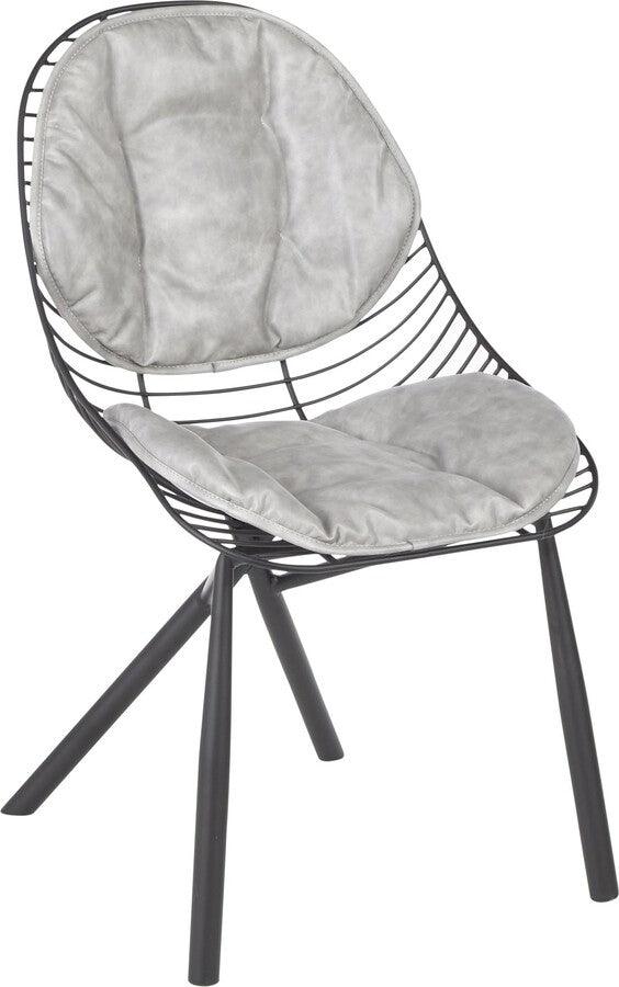 Lumisource Living Room Sets - Wired Chair 36" Black Metal & Light Gray PU (Set of 2)