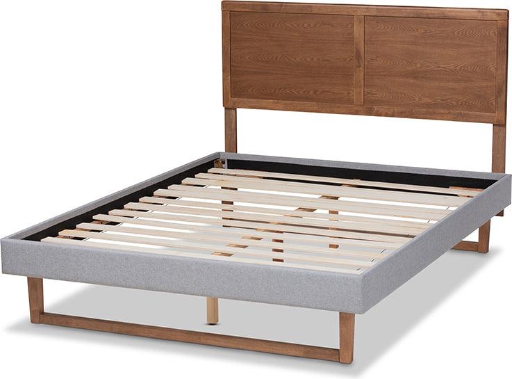 Wholesale Interiors Beds - Eloise Queen Bed Light Gray & Ash Walnut