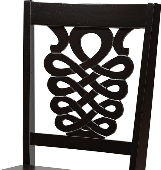 Wholesale Interiors Dining Chairs - Gervais Modern and Contemporary Transitional Dark Brown Finished Wood 2-Piece Dining Chair Set