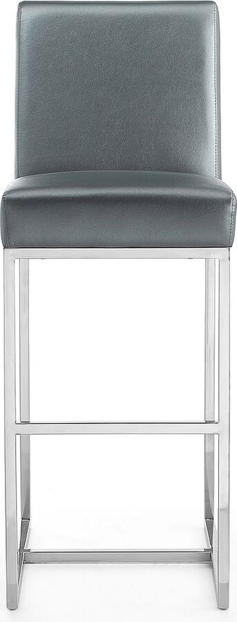 Manhattan Comfort Barstools - Element 42.13 in. Graphite and Polished Chrome Stainless Steel Bar Stool (Set of 3)