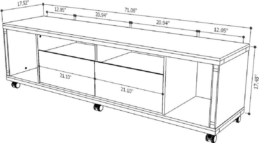 Manhattan Comfort TV & Media Units - Cabrini TV Stand and Floating Wall TV Panel with LED Lights 1.8 in Black