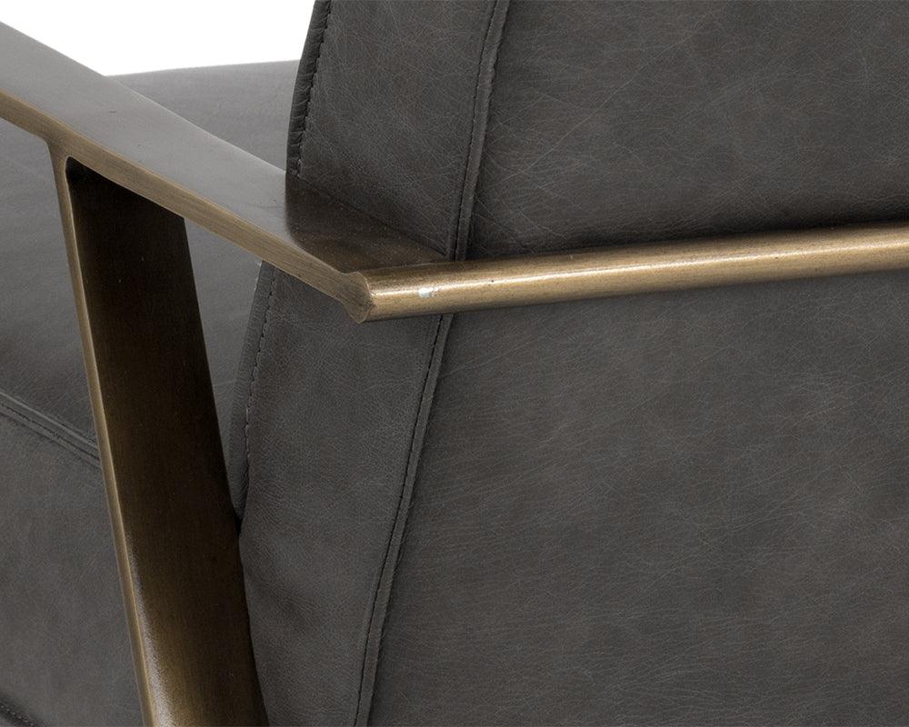SUNPAN Accent Chairs - Kristoffer Lounge Chair Vintage Steel Gray Leather