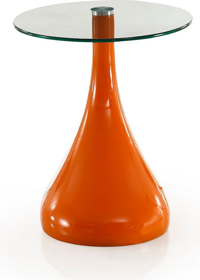 Manhattan Comfort Side & End Tables - Lava 19.7 in. Orange Glass Top Accent Table