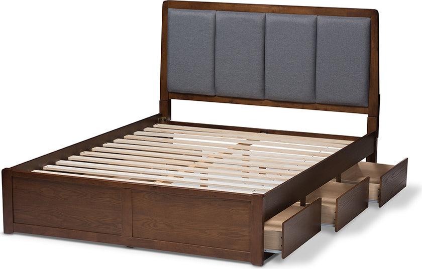 Wholesale Interiors Beds - Brannigan Queen Storage Bed Gray & Walnut Brown