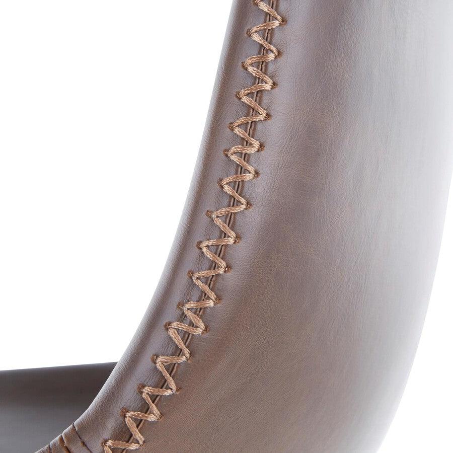 Lumisource Barstools - Duke Industrial Adjustable Barstool in Antique Metal and Brown Faux Leather - Set of 2
