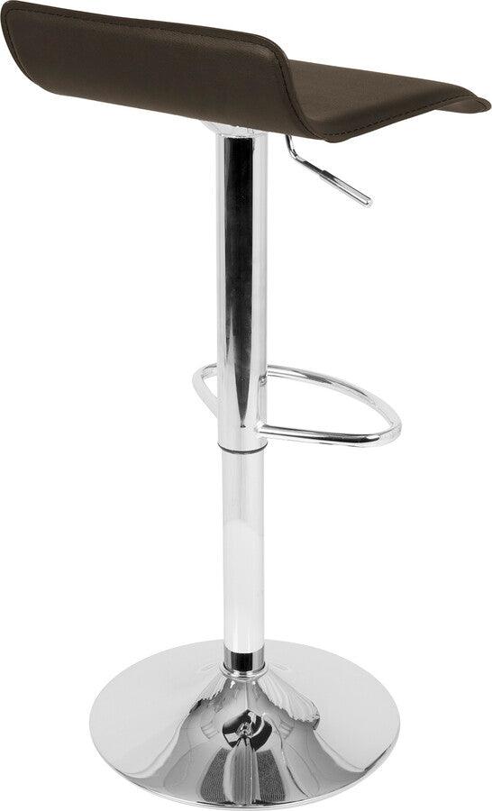 Lumisource Barstools - Ale Contemporary Adjustable Barstool in Brown PU Leather - Set of 2