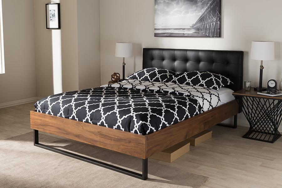 Wholesale Interiors Beds - Mitchell King Bed Black/Walnut Brown