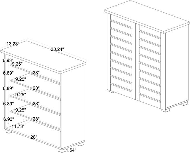 Wholesale Interiors Shoe Storage - Adalwin Oak Brown Finished Wood 2-Door Shoe Storage Cabinet