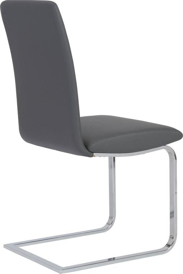 Euro Style Dining Chairs - Cinzia Dining Chair in Gray with Chrome Legs - Set of 2