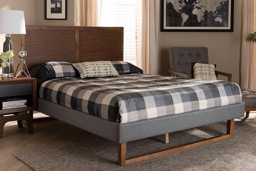 Wholesale Interiors Beds - Allegra Queen Bed Dark Gray & Ash walnut