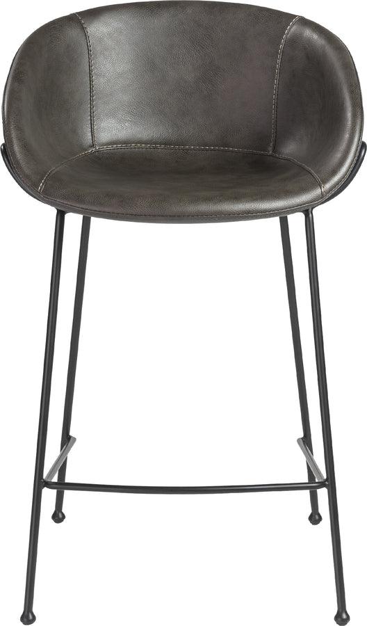 Euro Style Barstools - Zach-C Counter Stool with Dark Gray & Matte Black- Set of 2