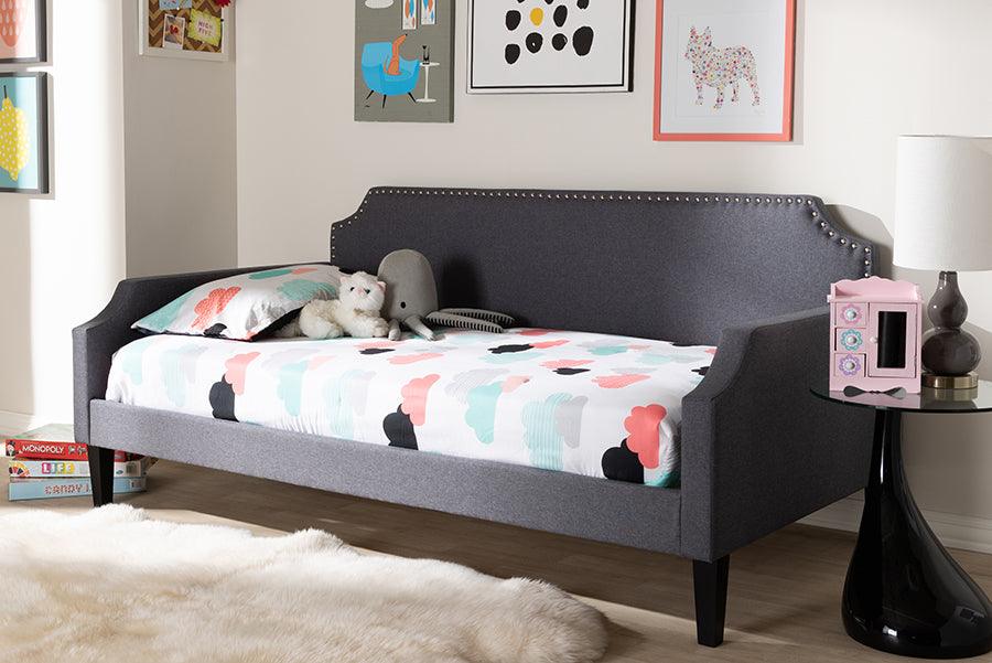 Wholesale Interiors Daybeds - Walden Modern and Contemporary Grey Fabric Upholstered Twin Size Sofa Daybed Gray