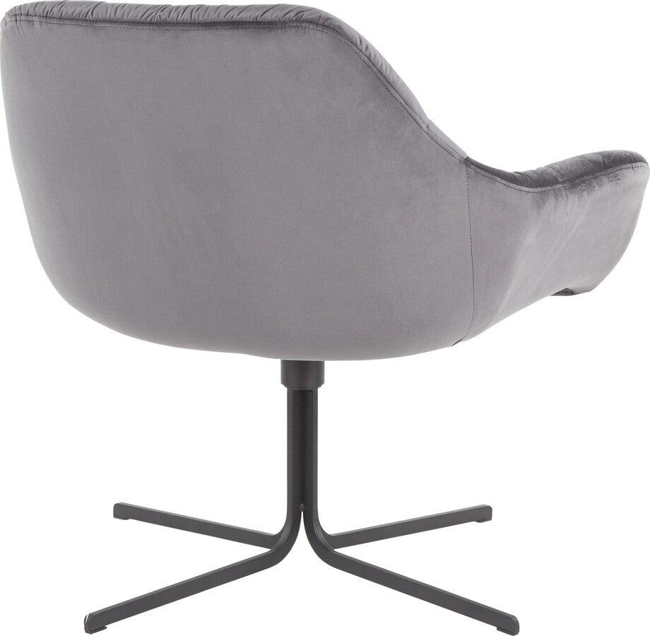 Lumisource Accent Chairs - Wayne Swivel Lounge Chair 31" Black Metal & Gray Velvet