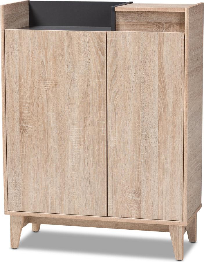 Wholesale Interiors Shoe Storage - Fella Oak Brown & Dark Gray Entryway Shoe Cabinet