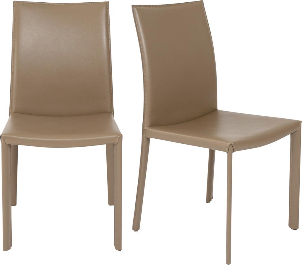 Euro Style Dining Chairs - Hasina Dining Chair in Taupe - Set of 2