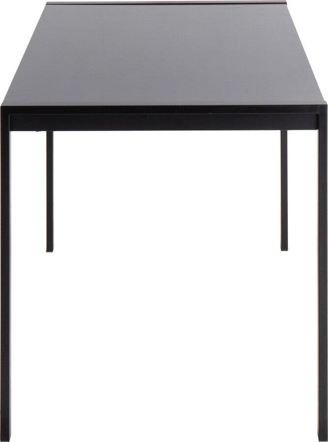 Lumisource Dining Tables - Fuji Contemporary Dining Table in Black Metal with Black Wood Top
