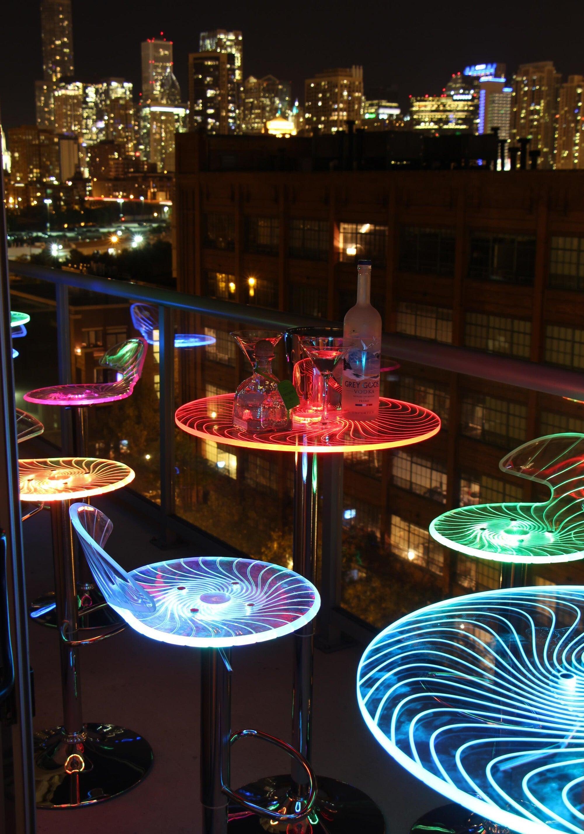 Lumisource Bar Tables - Spyra Contemporary Light Up Adjustable Bar Table