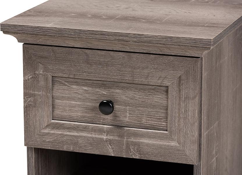 Wholesale Interiors Nightstands & Side Tables - Dara Nightstand Gray & Brown & Black