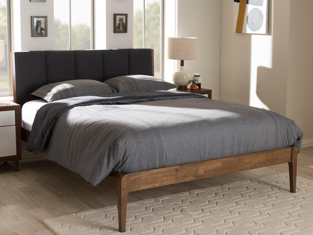 Wholesale Interiors Beds - Ember Queen Bed Dark Gray & Brown