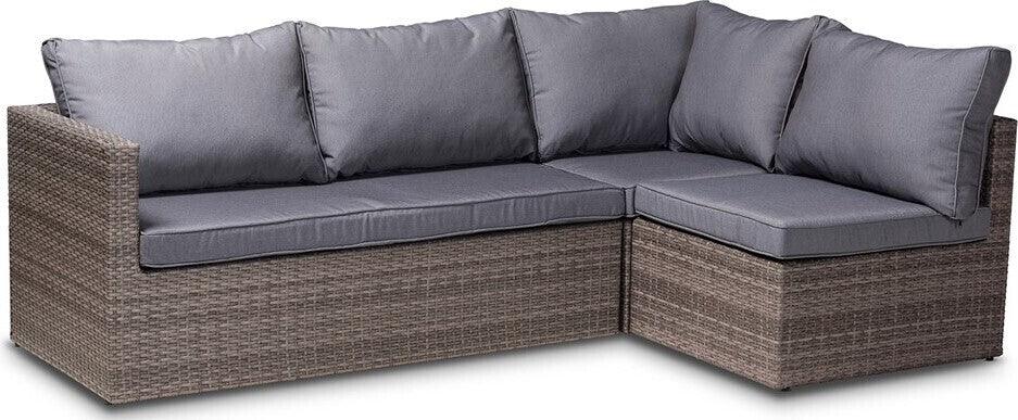 Wholesale Interiors Outdoor Conversation Sets - Pamela Modern And Contemporary Outdoor Patio Set Gray And Brown