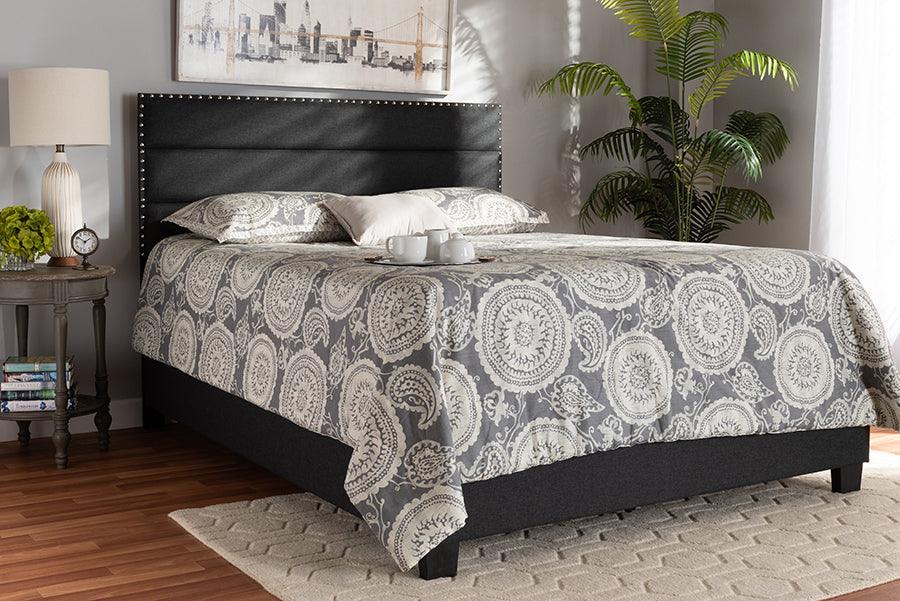 Wholesale Interiors Beds - Ansa King Bed Dark Gray & Black
