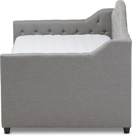 Wholesale Interiors Daybeds - Perry Modern and Contemporary Light Grey Fabric Daybed with Trundle