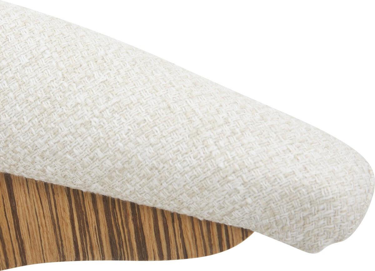 Lumisource Dining Chairs - Gardenia Mid-Century Modern Dining/accent Chair with Swivel in Zebra Wood & Cream Fabric