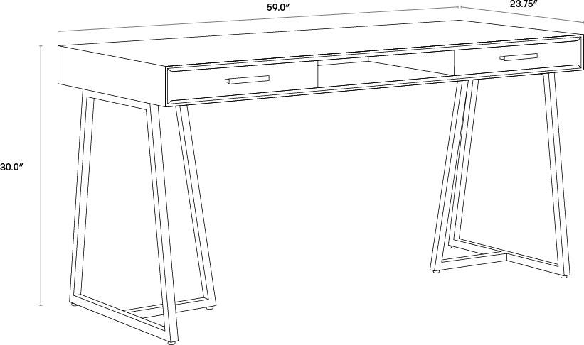 SUNPAN Desks - Alma Desk Brown Wood
