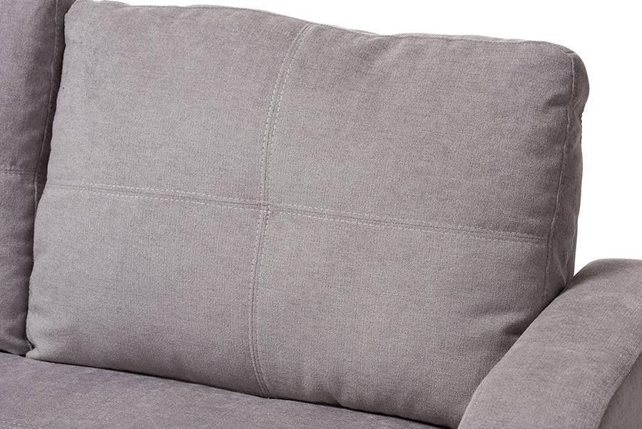 Wholesale Interiors Sectional Sofas - Lianna Modern And Contemporary Light Grey Fabric Upholstered Sectional Sofa