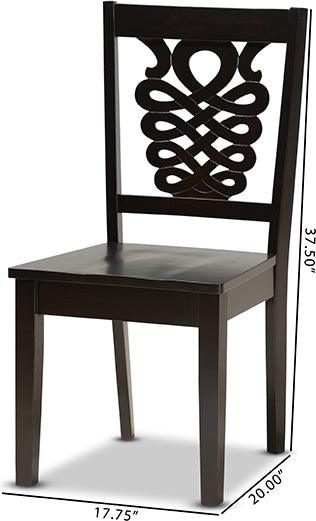 Wholesale Interiors Dining Chairs - Gervais Modern and Contemporary Transitional Dark Brown Finished Wood 2-Piece Dining Chair Set