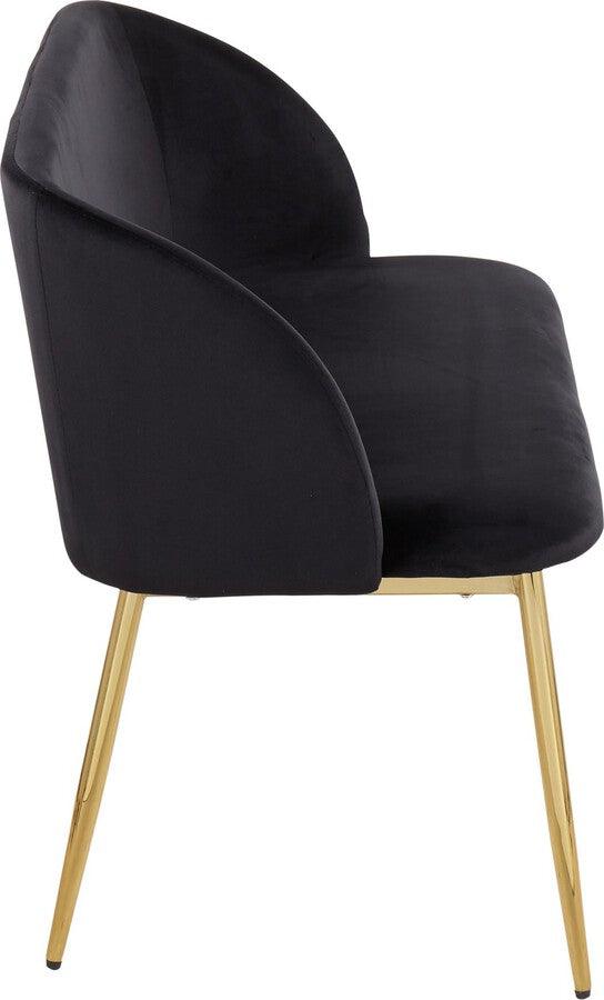 Lumisource Benches - Fran Glam Bench in Gold Steel and Black Velvet
