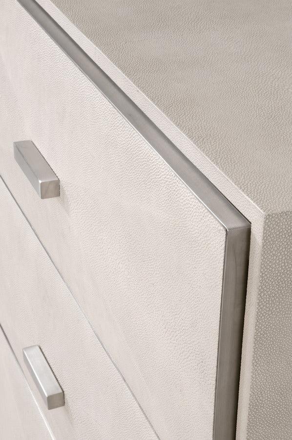 Essentials For Living Dressers - Wynn Shagreen 6-Drawer Double Dresser White Shagreen