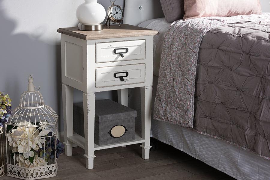 Wholesale Interiors Nightstands & Side Tables - Dauphine Nightstand White & Natural