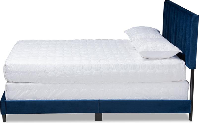 Wholesale Interiors Beds - Clare Full Bed Navy Blue & Black