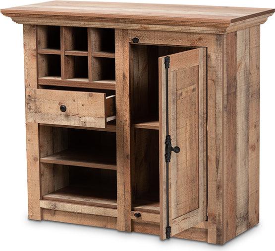 Wholesale Interiors Buffets & Sideboards - Albert Farmhouse Rustic Oak Finished Wood 1-Door Dining Room Sideboard Buffet Oak Brown