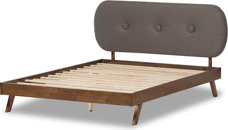 Wholesale Interiors Beds - Penelope Queen Bed Gray/Walnut' Brown
