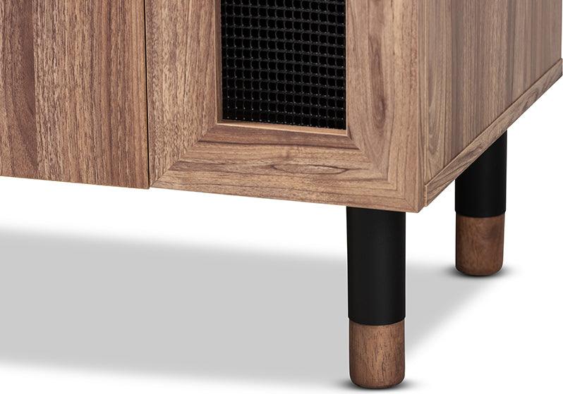 Wholesale Interiors Shoe Storage - Valina Contemporary 2-Door Wood Entryway Shoe Storage Cabinet with Screen Inserts